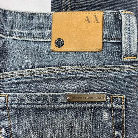 ARMANI EXCHANGE J57 Straight Classic Blue Women's Distressed Jeans Size 4S GUC - Picture 7 of 16